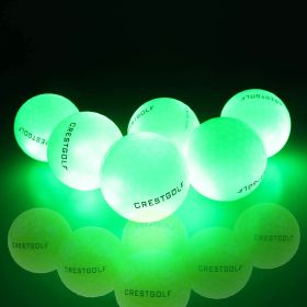 6Pcs Glow In The Dark Light Up Luminous LED Golf Balls For Night Practice Gift for Golfers (Color: 6Pcs Green)