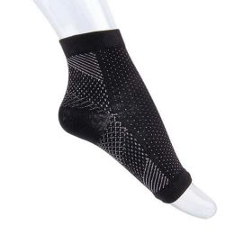 Anti-Fatigue Compression Ankle Sock for Improved Circulation, Swelling Relief, Plantar Fasciitis Relief and Tired Feet (size: Large/ Extra-Large)