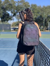 Cool Design Bag; Best For Tennis Backpack; Pickleball Bag; School Backpack; Gym Bag and Travel Backpack; Separated Fit 2 Rackets (Color: Iridescent)